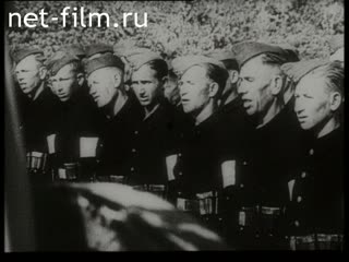 Footage Russian volunteers of Wehrmacht ("Hiwii") take an oath. (1941-1945)