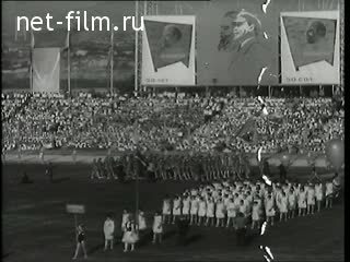 Newsreel Soviet Sport №10-1968 Holiday in Dushanbe. Lesson health. Underwater athletes. At the start of the horsemen. (1968)