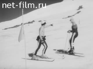 Footage Skiers prepare. (1970-1975)